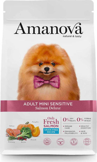 Amanova Adult Mini Sensitive 2kg Trockenfutter ohne Getreide für erwachsene Hunde mit Lachs
