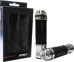 Xinli Motorcycle Grips with Handlebar Counterweights XL-276A in Silver Colour