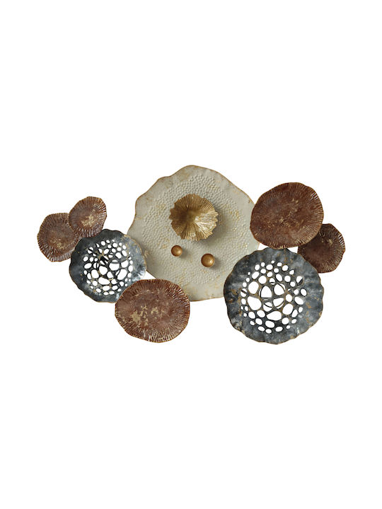 HomeMarkt Geometric Wall Decor Element Anthracite Terracotta Made of Metal 66x5x38cm