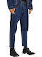 Men's Cropped Jeans Pants with Loose Tapered Fit Blue
