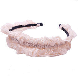 Hair Headband with Beige Lace