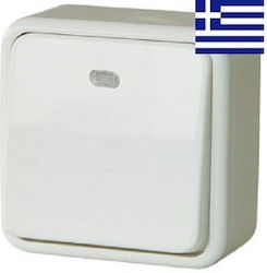 Bassiakos Complete Wall Push Staircase Button with Frame White U1147 Bassiakos Complete Wall Push Staircase Button with Frame White U1147
