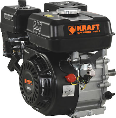 Kraft Gasoline Engine 4 Stroke 208cc 4.5hp with Thread and Starter (Tank 3.6lt)