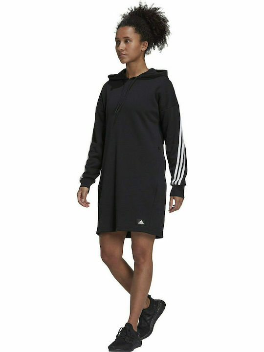 Adidas Mini Φόρεμα με Κουκούλα Μαύρο