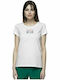 4F Women's Athletic Crop T-shirt Polka Dot White
