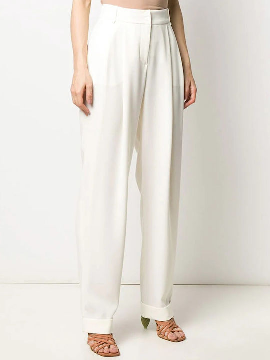 Emporio Armani Women's High-waisted Fabric Trousers White