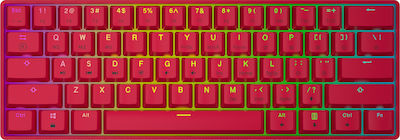 HK Gaming GK61 Gaming Μηχανικό Πληκτρολόγιο 60% με Gateron Optical Red διακόπτες και RGB φωτισμό (Αγγλικό US) Κόκκινο