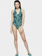One-Piece Swimsuit Floral Green