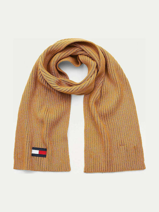 Kids Knitted Scarf Big Flag Brown