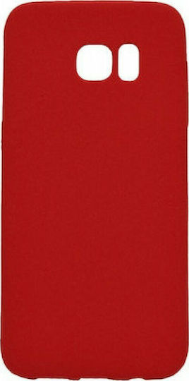 Matt Umschlag Rückseite Silikon Rot (Galaxy S7 Edge)