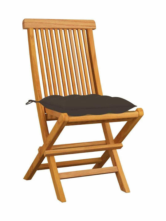 Outdoor Chair Wooden Teak / Taupe with Cushion ...