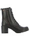 Ragazza Leather Women's Ankle Boots with Medium Heel Black