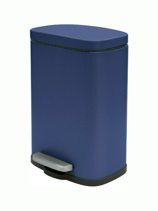 Dimitracas Akira Metallic Toilet Bin with Soft Close Lid 5lt Blue