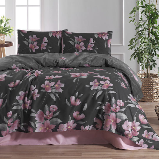 Beauty Home Coverlet Set Super King Black / Pink 220x240cm 3 Pieces