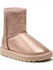 Style Lederne Kinder-Schneestiefel Gold