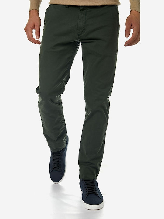 Camaro Trousers Chino Elastic in Slim Fit Green