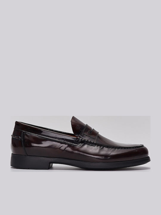 Boss Shoes Δερμάτινα Ανδρικά Loafers σε Μπορντό...