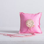 Christening Favor with Cushion Pink made of Fabric