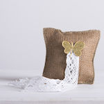 Christening Favor with Cushion Beige made of Fabric