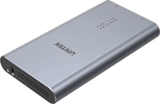Unitek SolidForce Θήκη για 2 Σκληρούς Δίσκους M.2 PCI Express NVME με σύνδεση Type-C σε Γκρι χρώμα