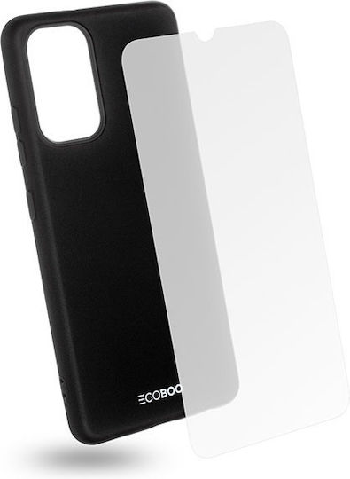 Egoboo Tempered Glass & Rubber Back Cover Σιλικόνης Μαύρο (Galaxy A32 4G)