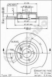 Brembo Discuri de frână Față pentru Alfa Romeo Alfa 156