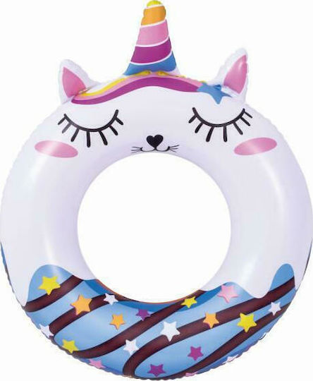 Inel de Înot pentru Copii Unicorn cu Diametru 65cm. pentru 4-8 Ani Alb 37595