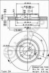 Brembo Disc de frână Față pentru Mercedes-Benz Clasa C