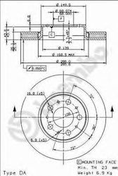 Brembo Brake Disc 1pcs for Volvo XC 70