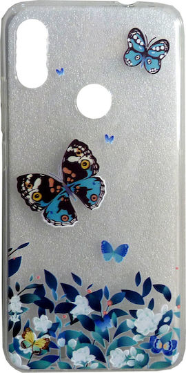Butterfly Umschlag Rückseite Silikon Türkis (Galaxy A20e)