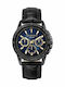 Trussardi T-Hawk Men's Watch 44mm Chronograph Battery with Black Leather Strap