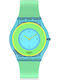 Swatch Hara Green Γυναικείο Ρολόι 34mm Μπαταρίας με Πράσινο Καουτσούκ Λουράκι