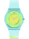 Swatch Aci Madras Women's Watch with Blue Rubber Strap