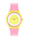 Swatch India Rose Watch with Pink Rubber Strap