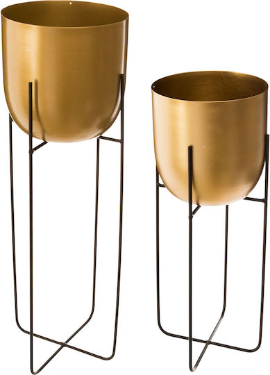 Metall Pflanzentöpfe Gold 2Stück