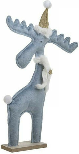 Inart Weihnachtliche Holz Figur Rentier Blau Höhe 35cm