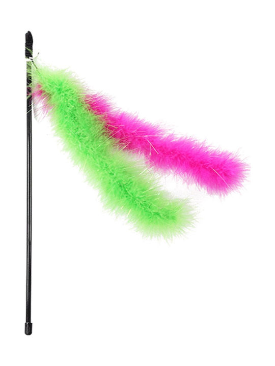 Pawise Glitter Teaser Wand Feather Jucărie pentru pisici Băț 45cm