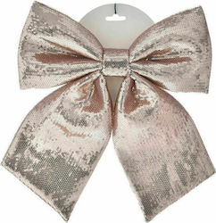 Iliadis Christmas Fabric Bow Figure Rose Gold 20x22x20cm