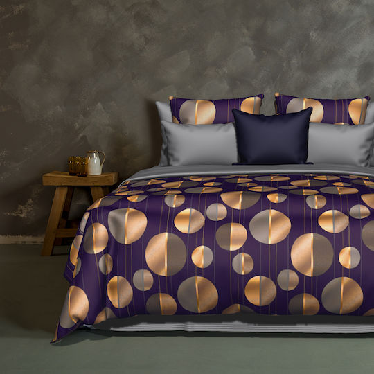 SB Home Παπλωματοθήκη Βαμβακερή Υπέρδιπλη 230x250 Gliter Μωβ