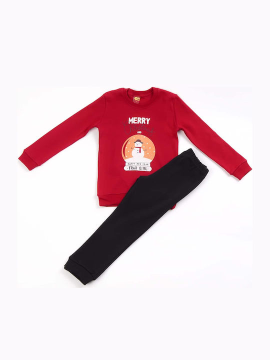 Trax Kinder Schlafanzug Winterlich Rot