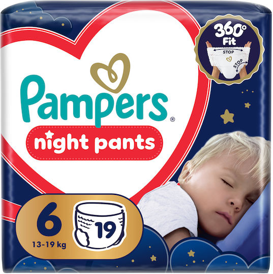Pampers Πάνες Βρακάκι Night Pants No. 6 για 15+kg 19τμχ