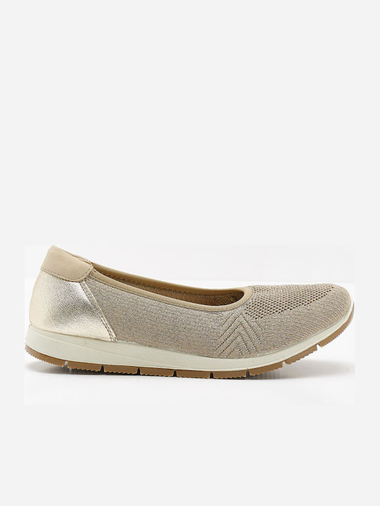 Imac Lederne Damen Ballerinas in Gold Farbe