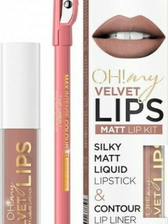 Eveline Oh My Lips Σετ Μακιγιάζ για τα Χείλη 11 Cookie Milkshake 2τμχ