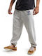 Men's Fleece Sweatpants with Rubber Ash Grey Melange