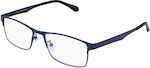 Silac 7306 Men's Reading Glasses +1.75 Blue Metal 7306