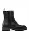 Leder Stiefeletten Damen Schwarz