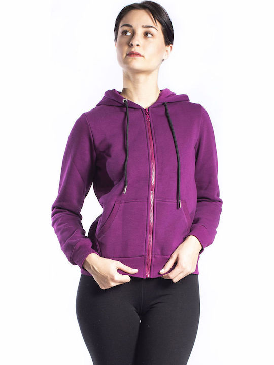 Paco & Co Women's Sweatshirt Jacket Hooded Purple