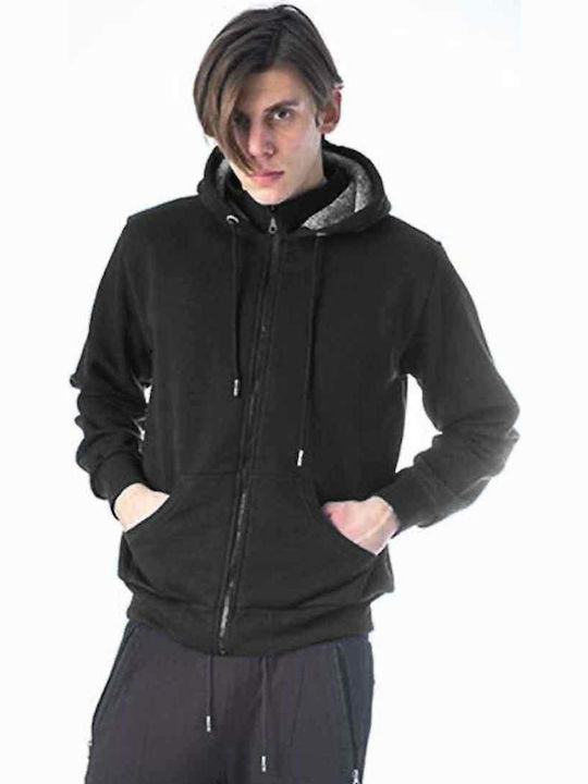 Paco & Co Men's Cardigan with Hood & Pockets Black