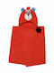 Zoocchini Baby Hooded Bath Towel Bosley The Bear Red 127x55cm