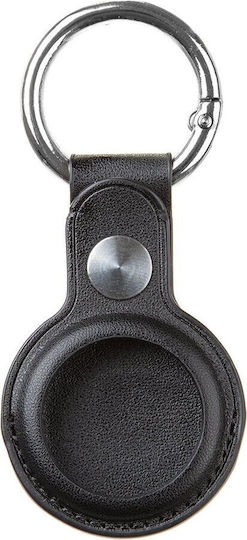 Tactical Beam Keychain Case Artifcial Leather for AirTag in Black color